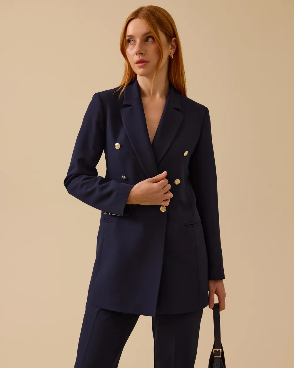 Düğmeli Klasik Kesim Blazer Ceket